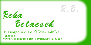 reka belacsek business card